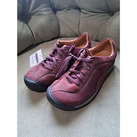 Keen Presidio II Leather Lace-Up Low-Profile Shoes burgandy wine size 6.5 NWT - Picture 1 of 5